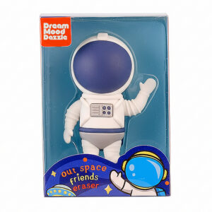 Astronaut-shaped eraser in gift packaging from Dream Mood Dazzle, Out Space Friends collection – fun novelty stationery for kids and students